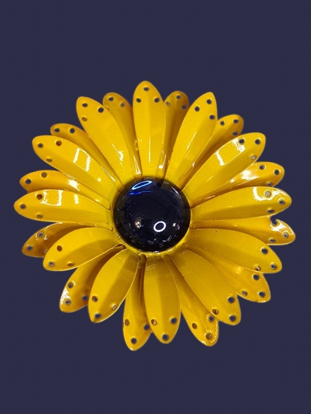 Enamelled Flower Brooch By Perry Andre - England